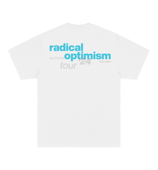 radical optimism white summer '24 tour tee